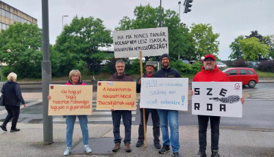 Ism&eacute;t a Kossuth iskola előtt zebraszerd&aacute;ztak a civilek &ndash; GAL&Eacute;RIA