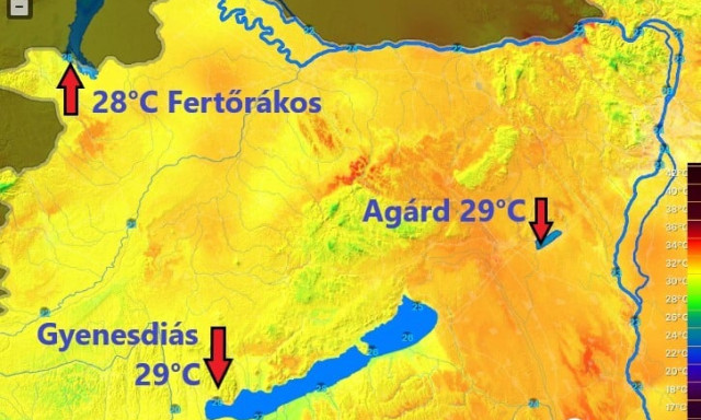 Van, ahol m&aacute;r majdnem 30 fokos a Balaton