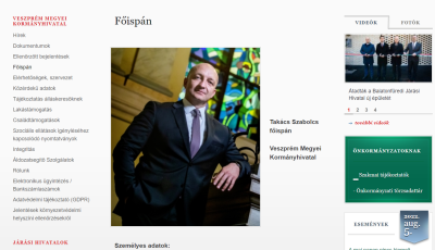 M&aacute;r friss&iacute;tett&eacute;k is a honlapot &ndash; &iacute;me a Veszpr&eacute;m megyei főisp&aacute;n