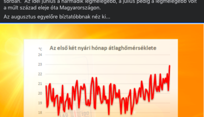 A glob&aacute;lis felmeleged&eacute;s smafu? Az idei a legmelegebb ny&aacute;r 1901 &oacute;ta