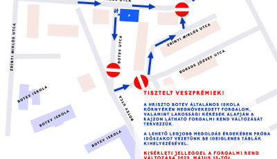 Ideiglenesen megv&aacute;ltozik a forgalmi rend a Botev iskol&aacute;n&aacute;l