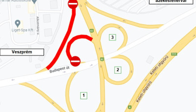 V&aacute;ltozik a forgalmi rend - Fel&uacute;j&iacute;tj&aacute;k a r&eacute;gi Budapest csom&oacute;pont Veszpr&eacute;mbe vezető &aacute;g&aacute;t