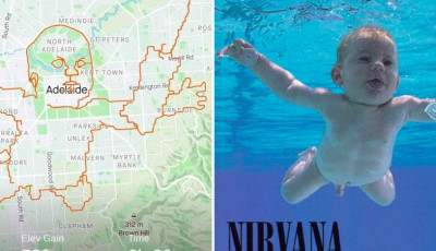 150 kilom&eacute;ter bicikliz&eacute;ssel tette fel a t&eacute;rk&eacute;pre a Nirvana ikonikus lemezbor&iacute;t&oacute;j&aacute;t