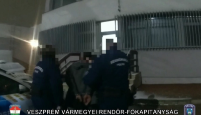 Rendőrk&eacute;zen a mag&aacute;nlaks&eacute;rtő, aki Veszpr&eacute;mben t&ouml;rt be