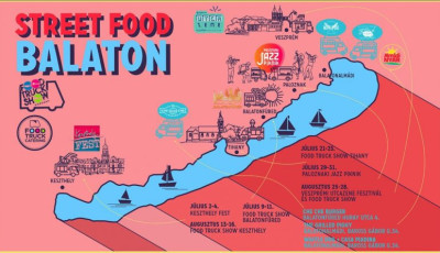 L&eacute;pten-nyomon Food Truck kocsikba botlunk majd a Balaton k&ouml;r&uuml;l