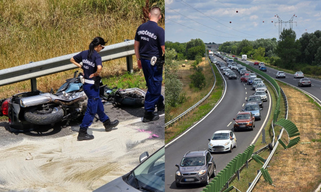 Motoros baleset t&ouml;rt&eacute;nt a 8-as fő&uacute;ton Cs&oacute;rn&aacute;l