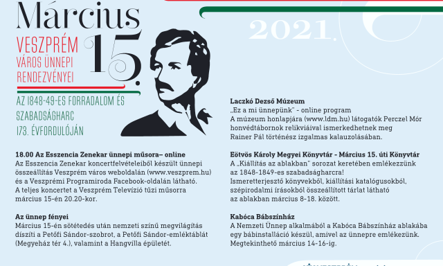 Nemzeti lobog&oacute;k d&iacute;sz&iacute;tik Veszpr&eacute;met - &Iacute;gy eml&eacute;kezik meg a v&aacute;ros id&eacute;n a m&aacute;rciusi ifjakr&oacute;l