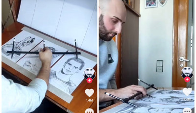 Ezt m&aacute;r megint hogy? A f&eacute;rfi, aki 3 k&eacute;pet rajzol egyszerre