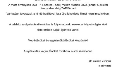 Itt a v&eacute;ge, bez&aacute;r a tapolcai mozi a tarthatatlan rezsi&aacute;rak miatt